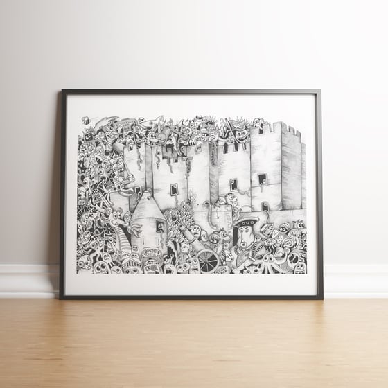Image of Dover Castle Doodle Invasion limited edition handsigned print