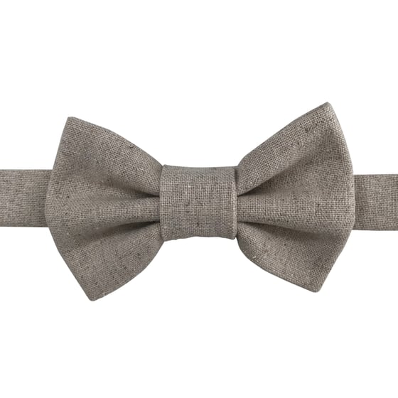 Image of natural linen bow tie