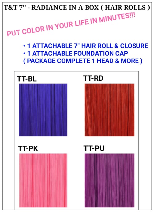 Image of RADIANCE IN A BOX / ATTACHABLE HAIR ROLLS & FOUNDATION CAP / FREE PART-CLOSURE