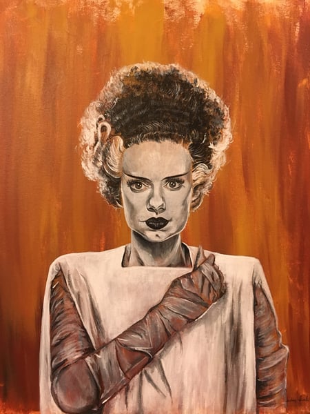 Image of Bride of Frankenstein Universal Monsters Painting 8X10 Print