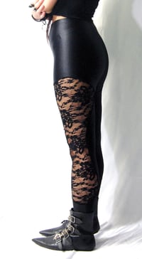 Image 2 of Side Lace Panel Leggings