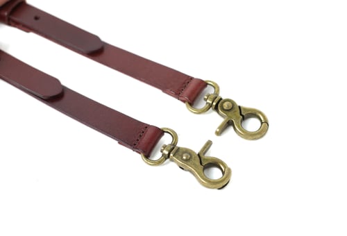 Image of Handmade Leather Suspenders for Men, Wedding Groomsmen Suspenders with Hook Clips 0192