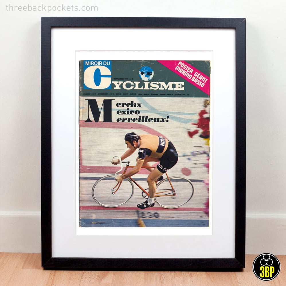 Image of Eddy Merckx 1972 Hour Record magazine cover print