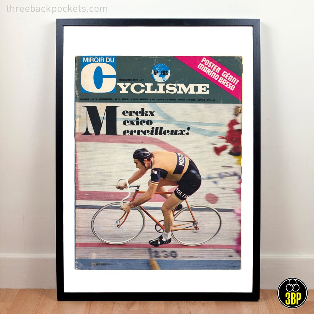 Image of Large Eddy Merckx 1972 Hour Record magazine cover print