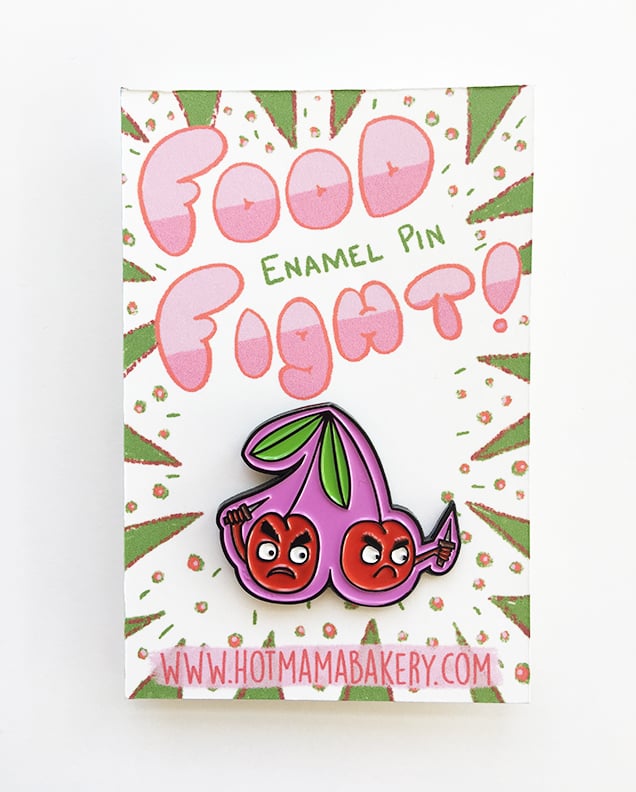 Image of Food Fight Enamel Pin: Cherries