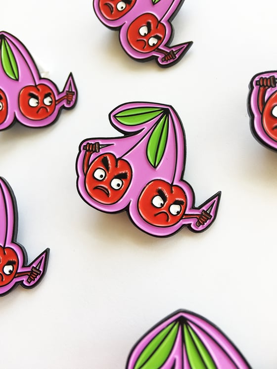 Image of Food Fight Enamel Pin: Cherries