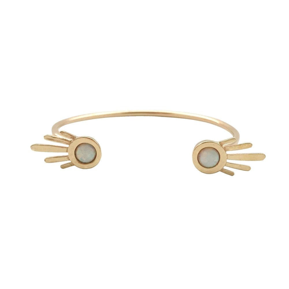 Image of Burst Open Cuff Bracelet with Opal