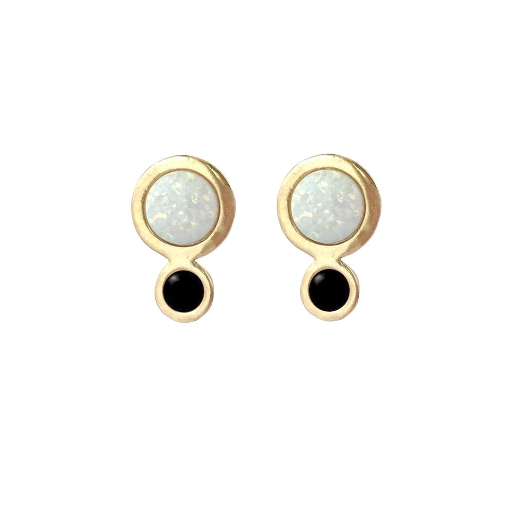Image of Orbit Earrings with Large Opal