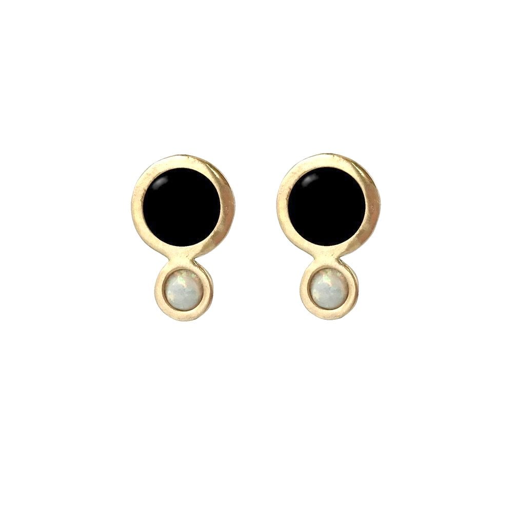Image of Orbit Earrings with Large Black Onyx