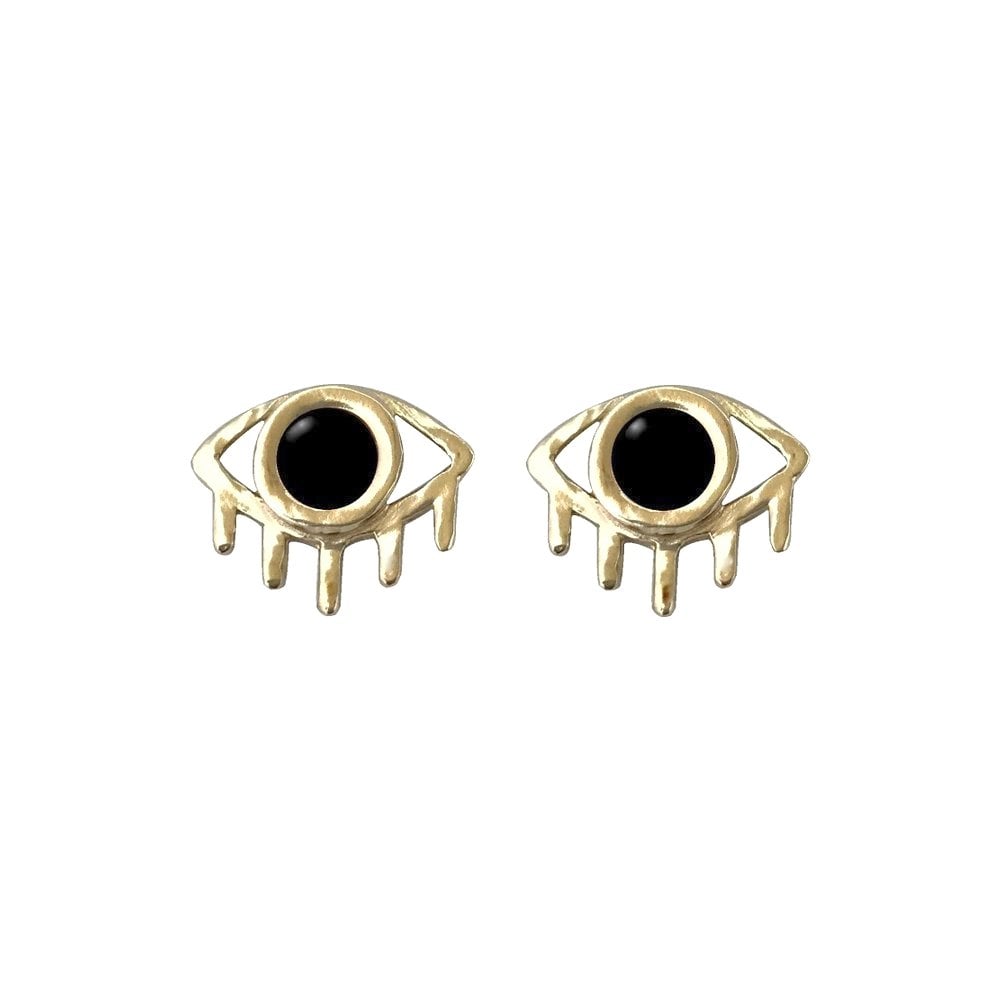 Image of Eye Earrings with Black Onyx