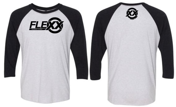 Flexx Unisex Vin Bk/Hthr Wht Baseball Raglan Tee