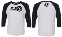 Image 1 of Flexx Unisex Vin Bk/Hthr Wht Baseball Raglan Tee