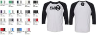 Image 3 of Flexx Unisex Vin Bk/Hthr Wht Baseball Raglan Tee