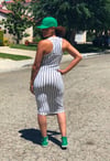 Plus Size Only - WHITE STRIPE LOUNGE DRESS