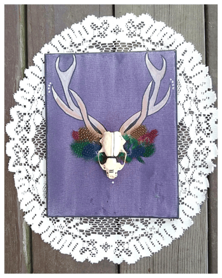 Image of Mink Skull Abstract Wall Art on Canvas