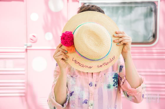 Image of Sombrero rafia adulto bordado personalizado