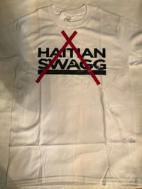 Red Cross with  Black in white Tee