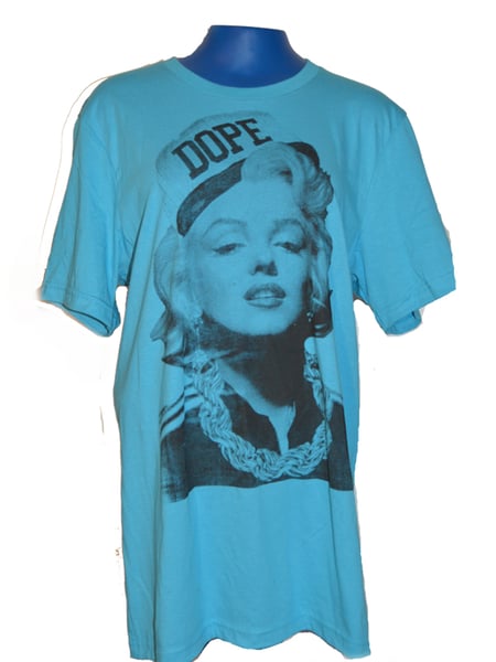 Image of Marilyn's Dope (full frontal) Tshirt in Teal