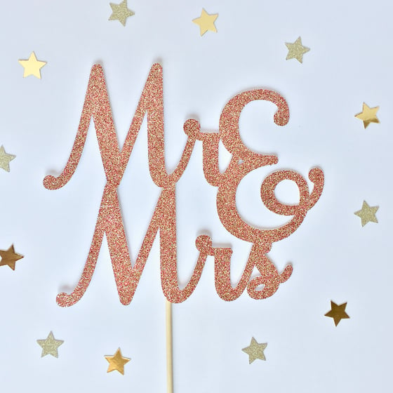 Image of Personalised Rose Gold Cake Topper