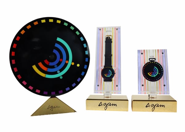 Image of Limited Edition Movado Timepiece Set Designed by Yaacov Agam: Rainbow Series 133/250