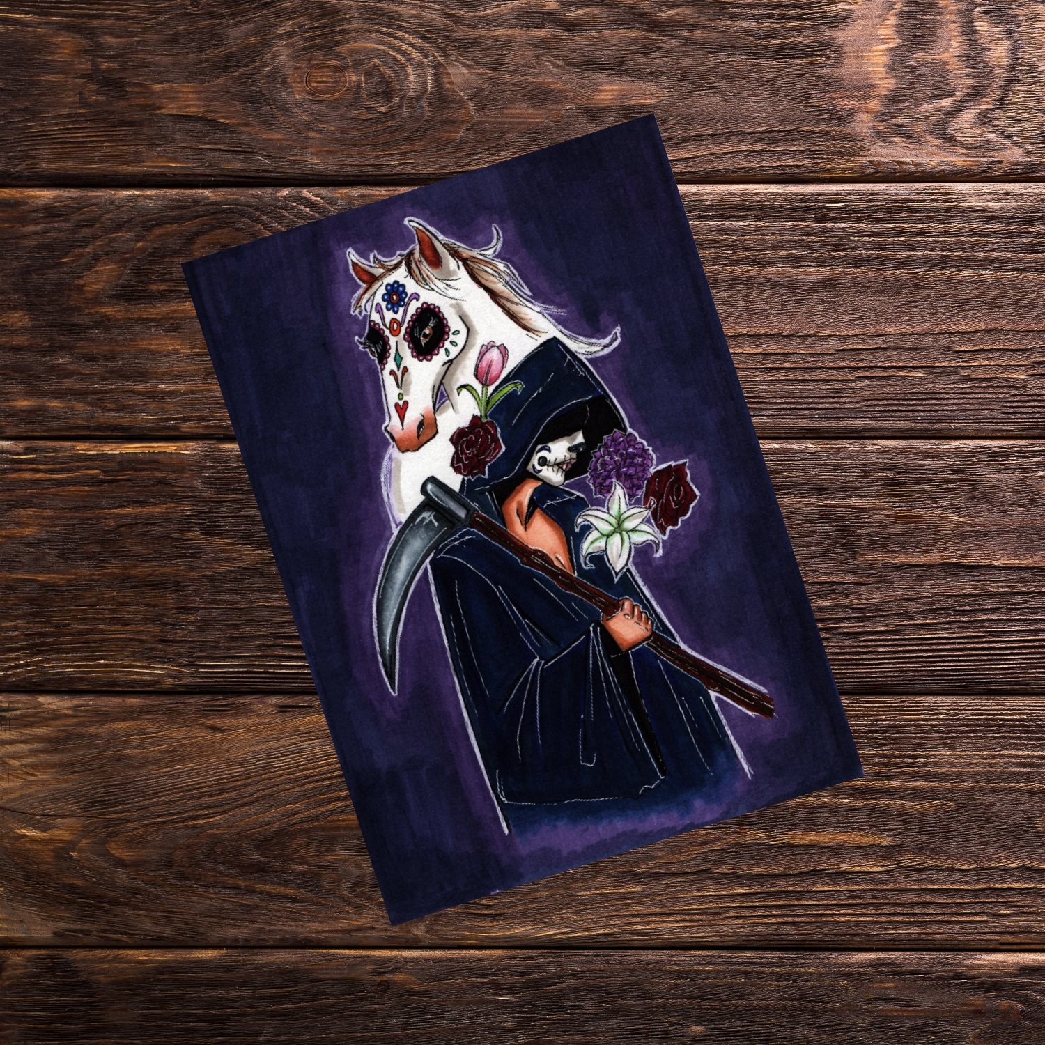 Image of Death Tarot Card Art Print 5x7