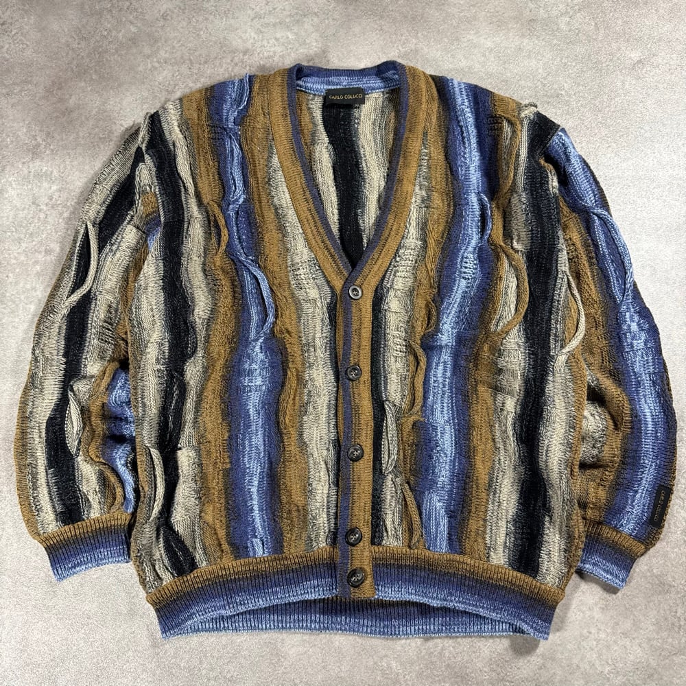 Image of Carlo Colucci Knitted Cardigan, Size XL
