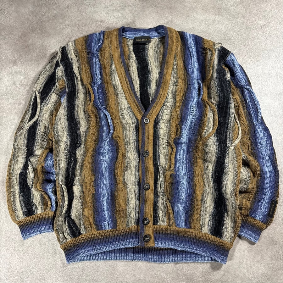 Image of Carlo Colucci Knitted Cardigan, Size XL