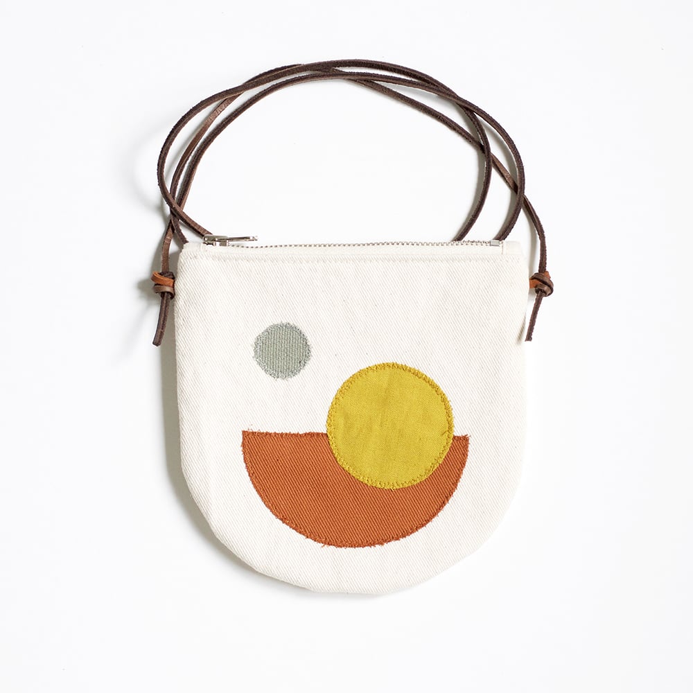 Image of Pocket Purse - Crossbody, Ivory Cotton Canvas with Appliqué