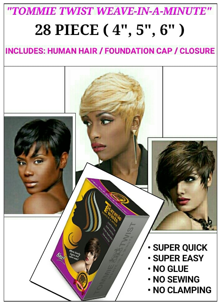 Image of "TT RAPID EXTENSION UNITS"-  28 PIECE: 4",5",6" HAIR LENGTHS / FOUNDATION CAP / CLOSURE