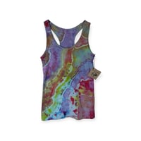 Image 1 of S Ladies Racerback Tank in Euphoria Geode Ice Dye