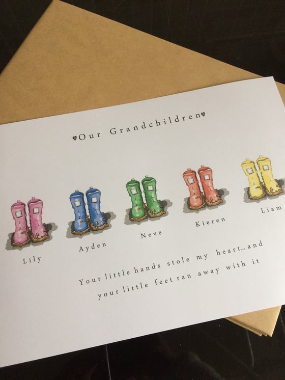 Image of Grandchildren Print with Muddy Wellies