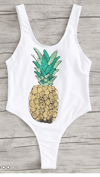 Sequins 1 Piece Pineapple Swimsuit