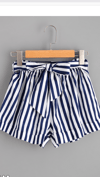 Stripe Tie Waist Shorts