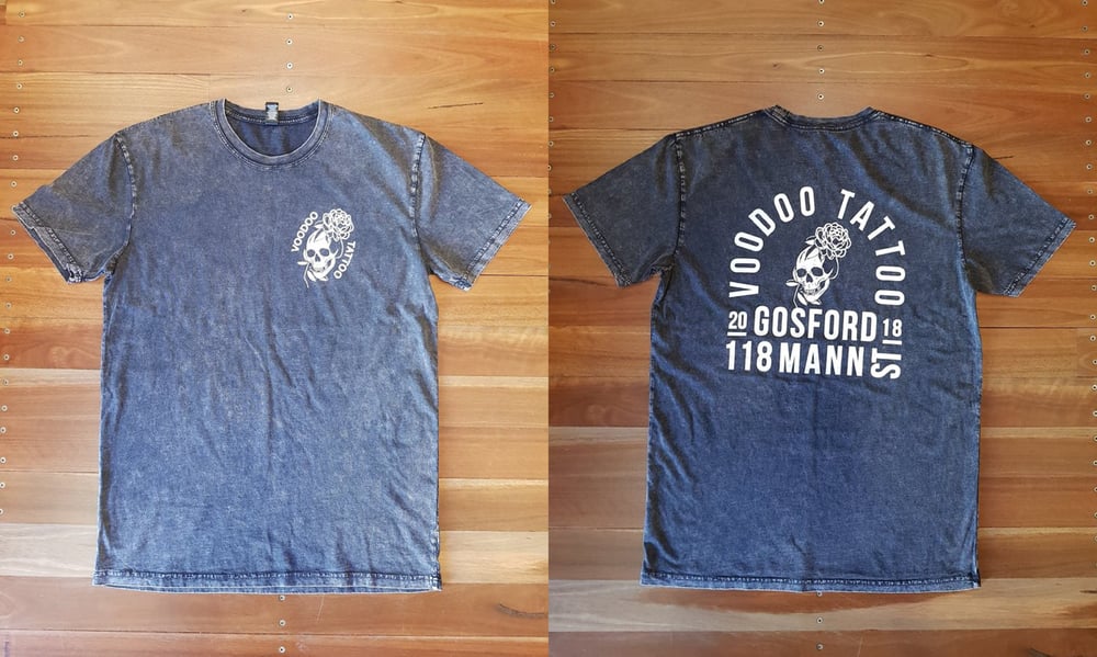 Image of Voodoo Skull on Acid Wash Tee