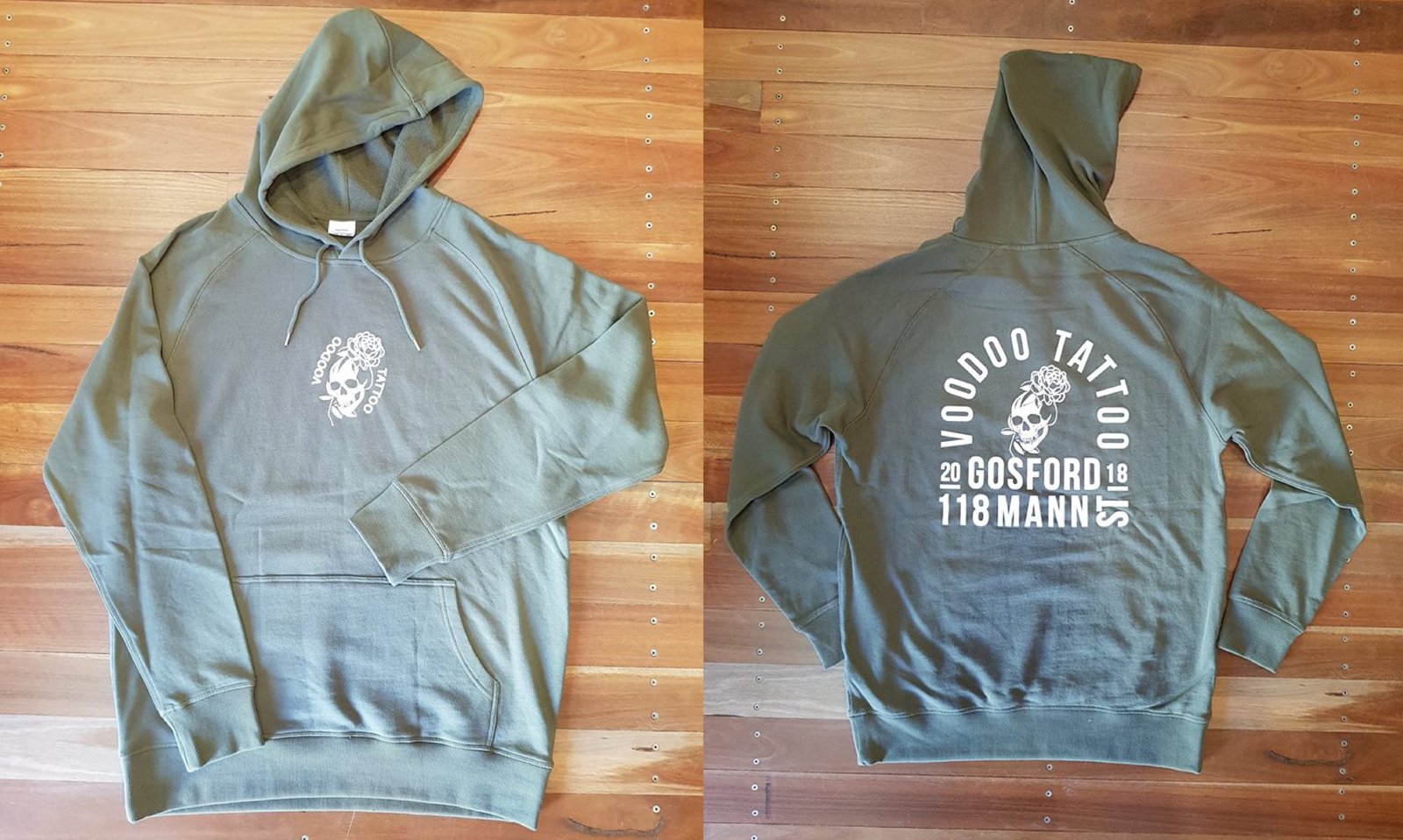 army green hoodies