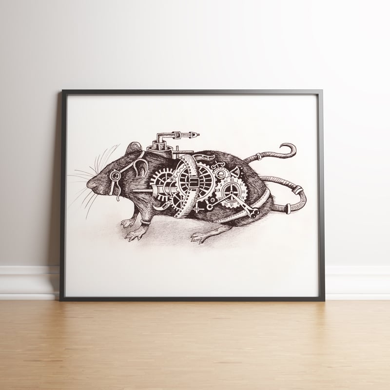 Image of Steampunk Rat limited edition hand signed print