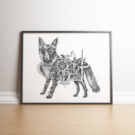 Image of Steampunk Fox limited edition hand signed print