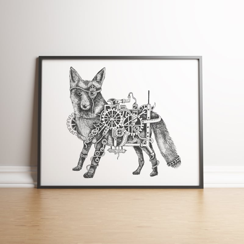 steampunk fox drawing