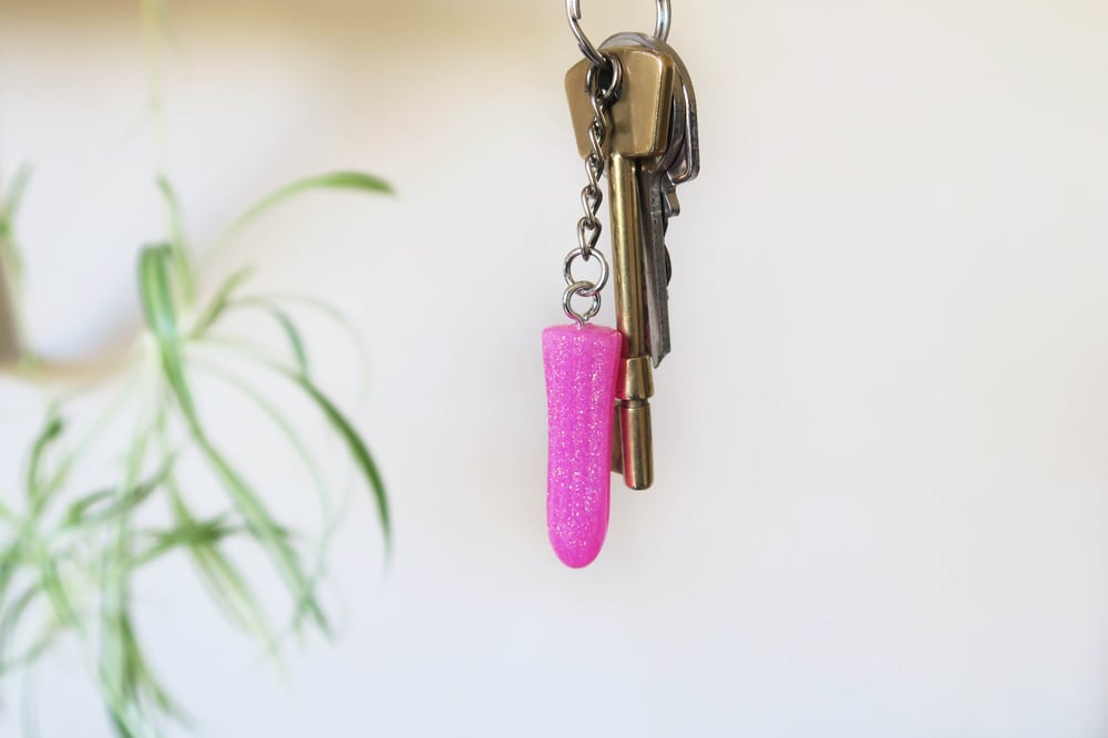 Image of Glitter Tampon Bullet Keyrings