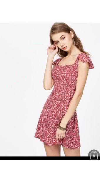 Image of Vestido rojo espalda con cordones cruzados talla M