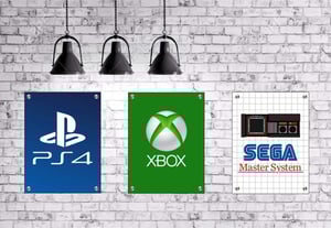 Image of Custom 13''x9'' Video Game System/Console Acrylic Sign with Wall Mounts