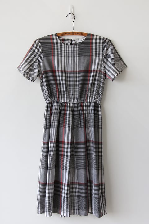 Image of SOLD Classic Plaid Grey Dress