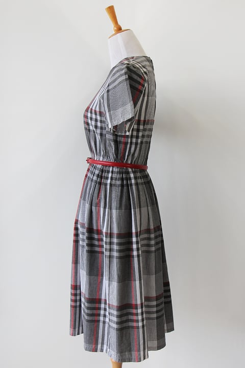 Image of SOLD Classic Plaid Grey Dress