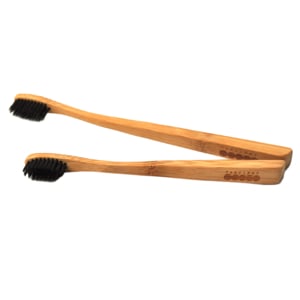 Image of Kids or Adults Bamboo Toothbrush, Activated Charcoal