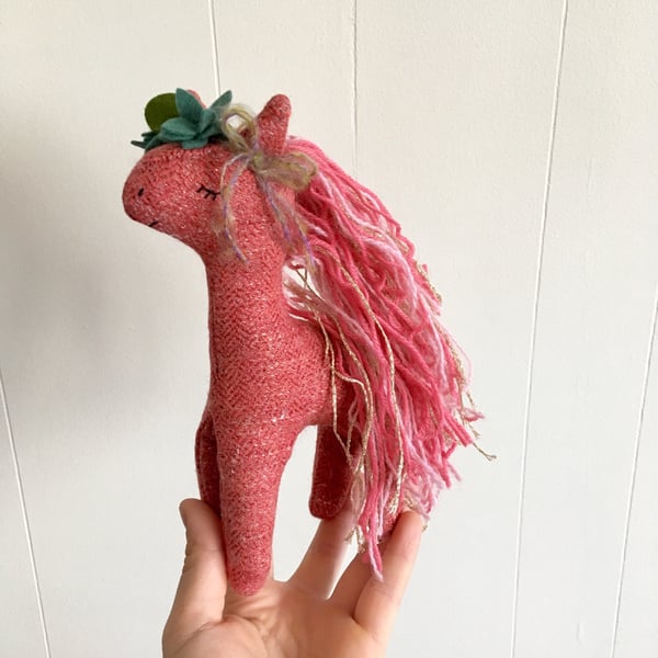 Image of Pink Wool Pony