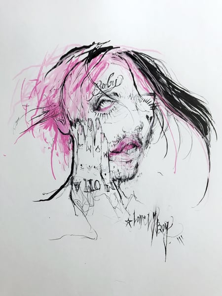 Image of Lil Peep “Lonely Boy” sketch