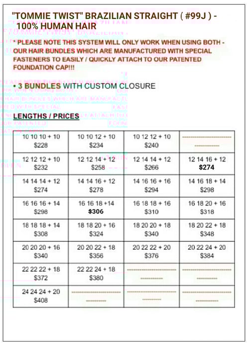 Image of "TT RAPID EXTENSION UNITS"-  BRAZILIAN STRAIGHT ( #99J ): BUNDLES / FREE PART - CLOSURE