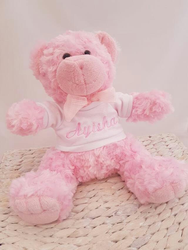 teddy bear with personalised t shirt