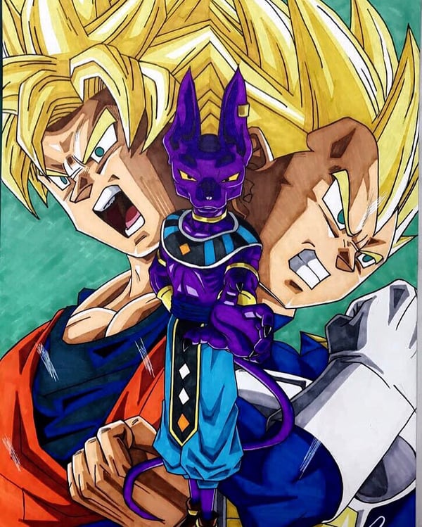 Image of Goku,beerus,vegeta (original)