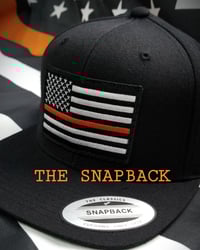 Image 1 of Against Animal Cruelty American orange thin line flag black hat